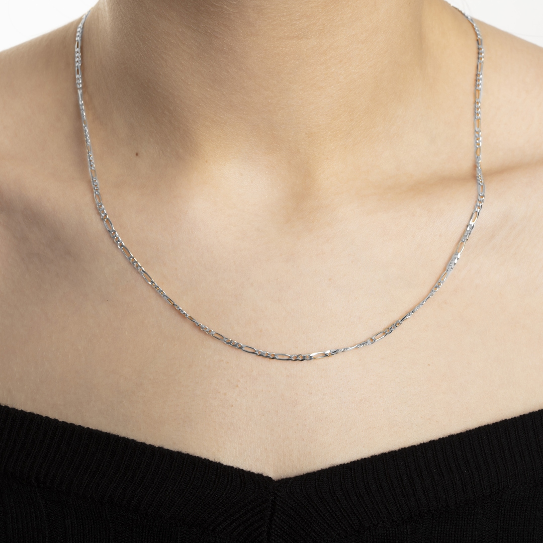 Figarokette 750/18 K Weissgold 2.3mm