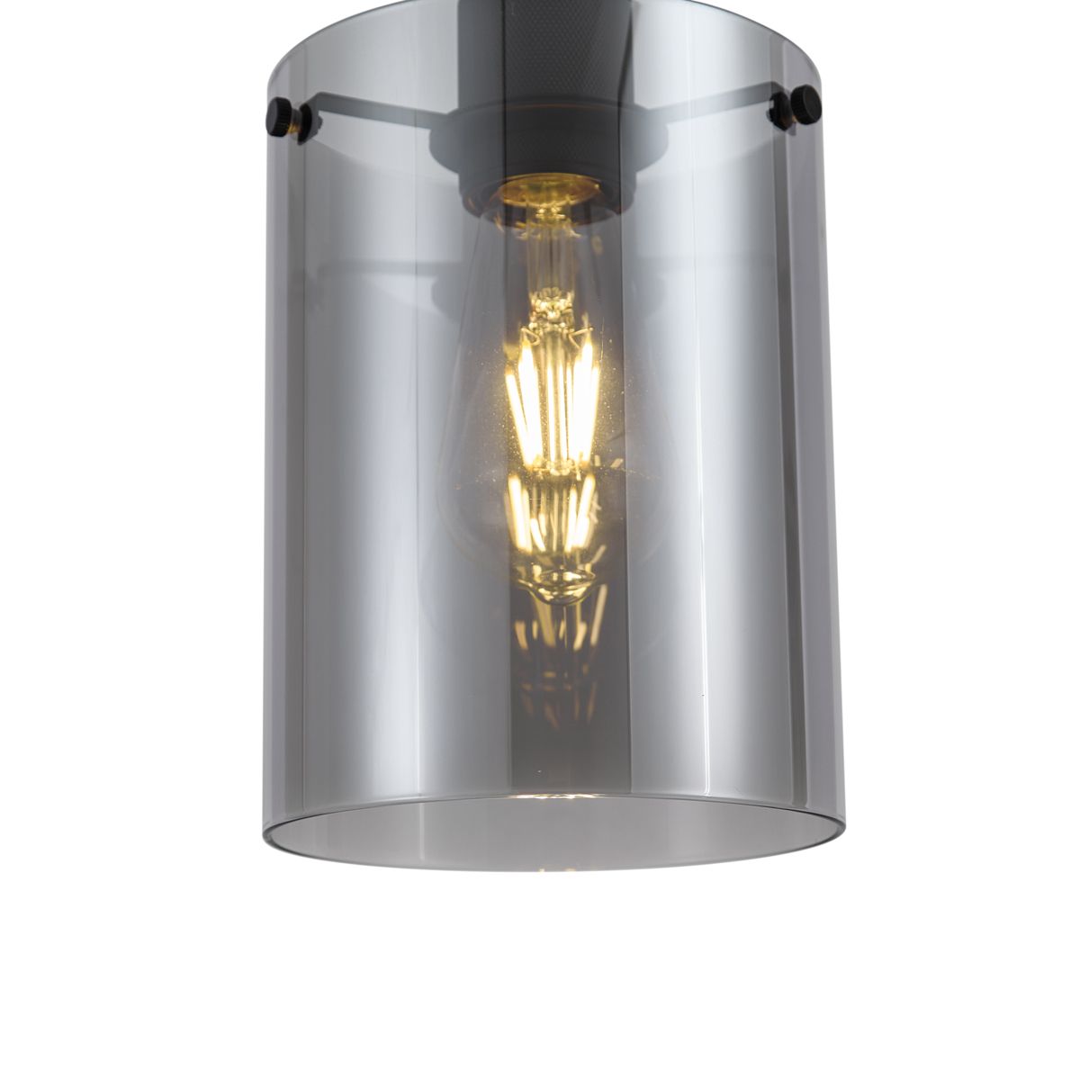 Design hanglamp zwart met smoke glas - Domo