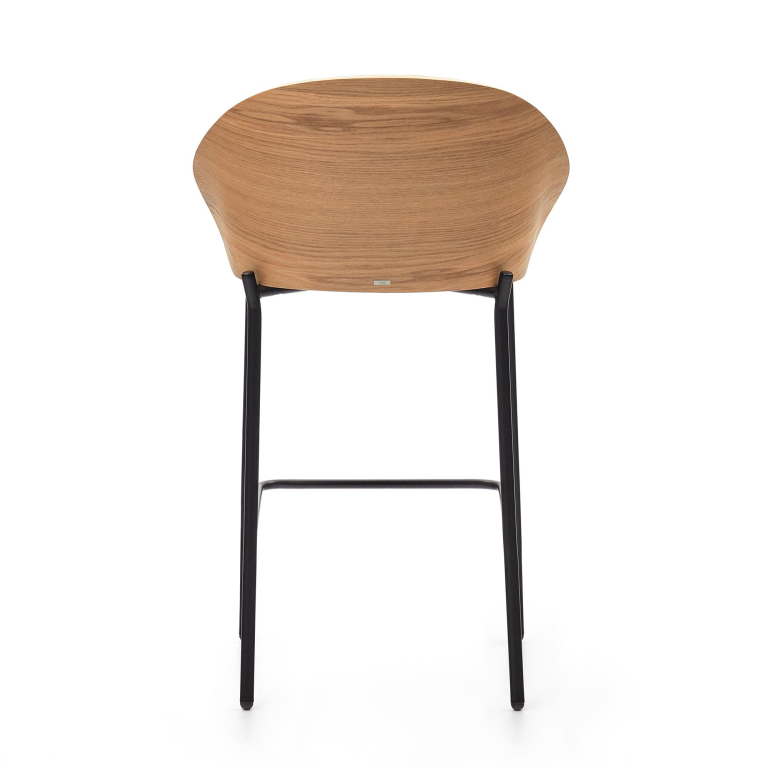 Kave Home Eamy barkruk H65 Lichtbruin,Essen hout