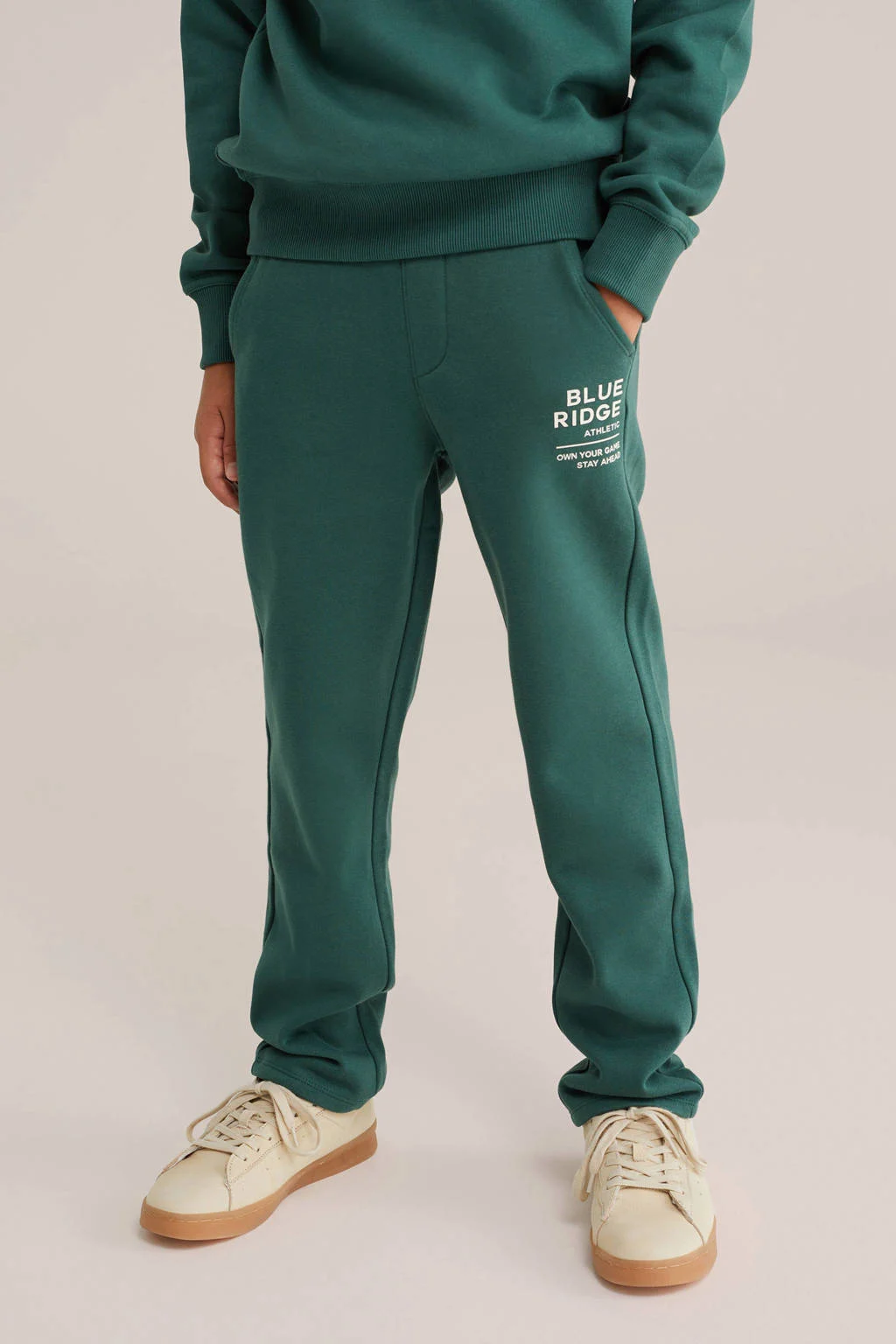 WE Fashion Blue Ridge straight sweatpant donkergroen