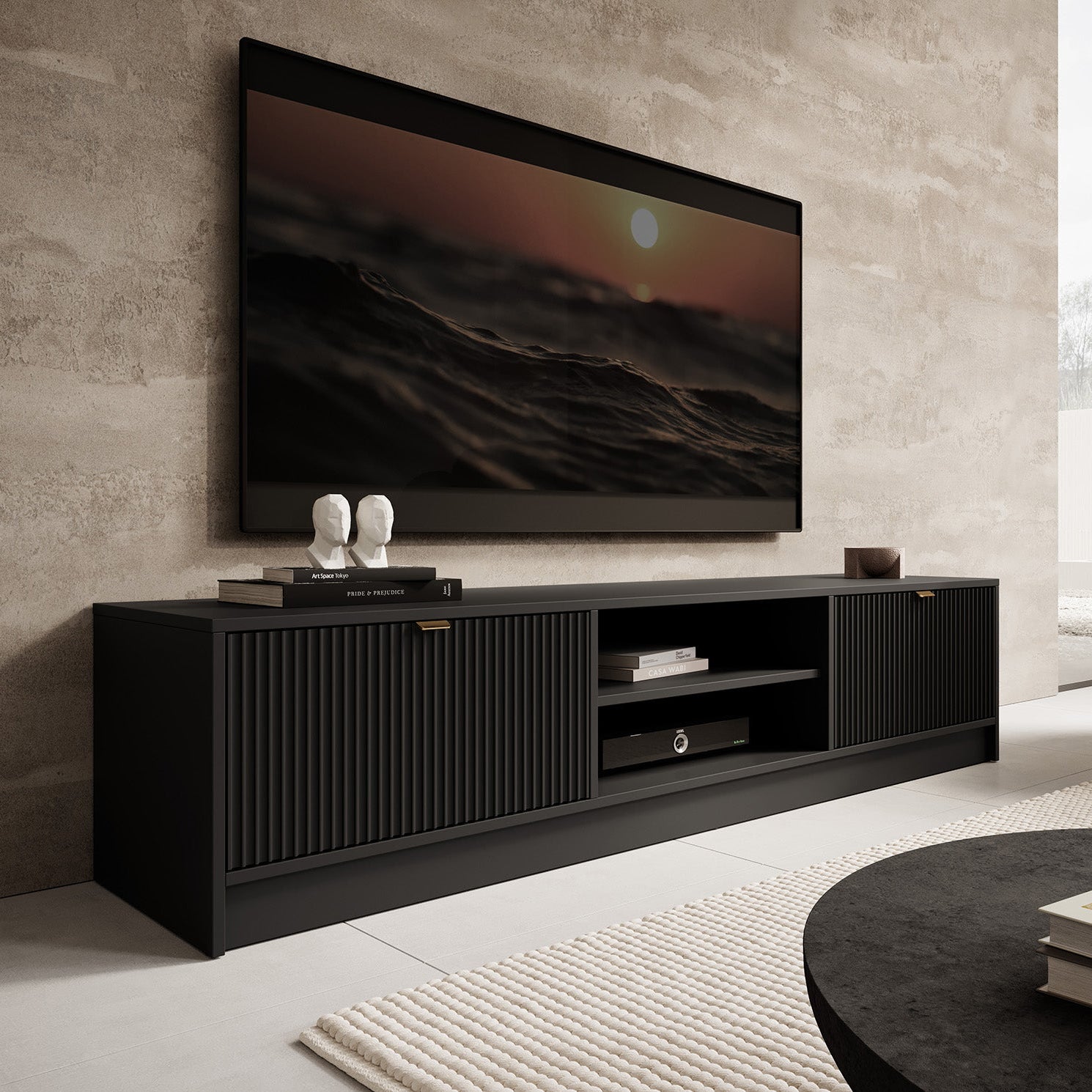 Tavares - TV-Meubel - Zwart - 180 cm
