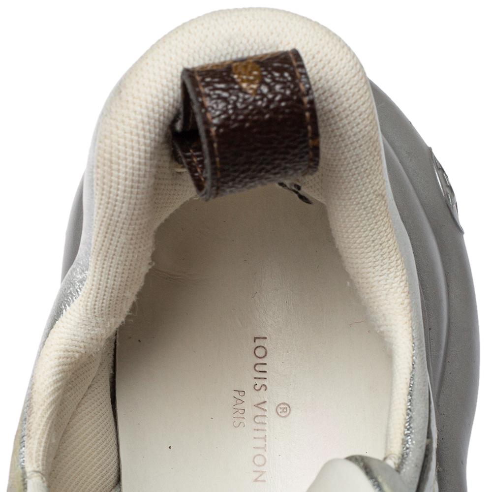 Louis Vuitton Silver/White Leather And Mesh Archlight Sneakers