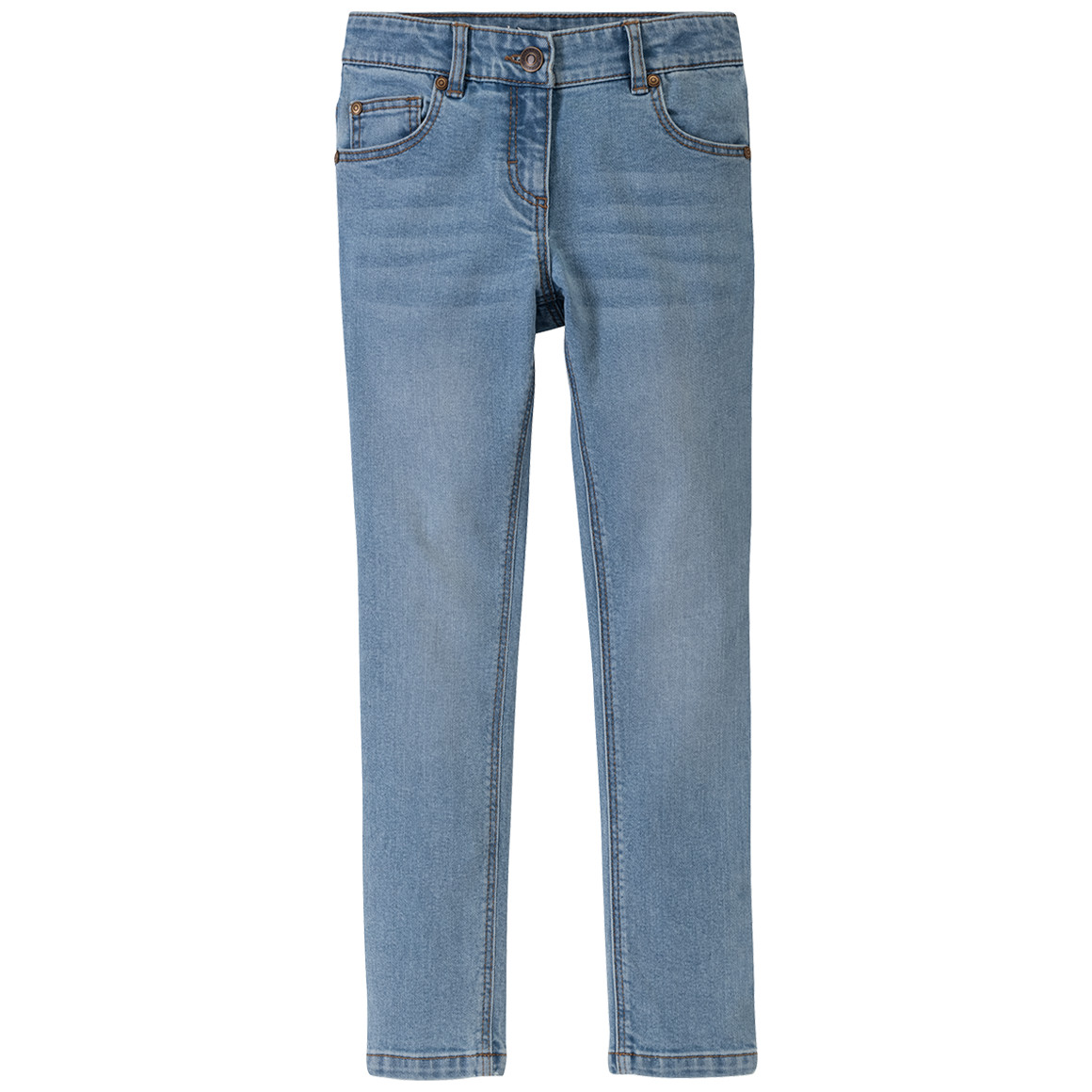Jonas Nielsen Mädchen Skinny-Jeans mit Used-Waschung hellblau