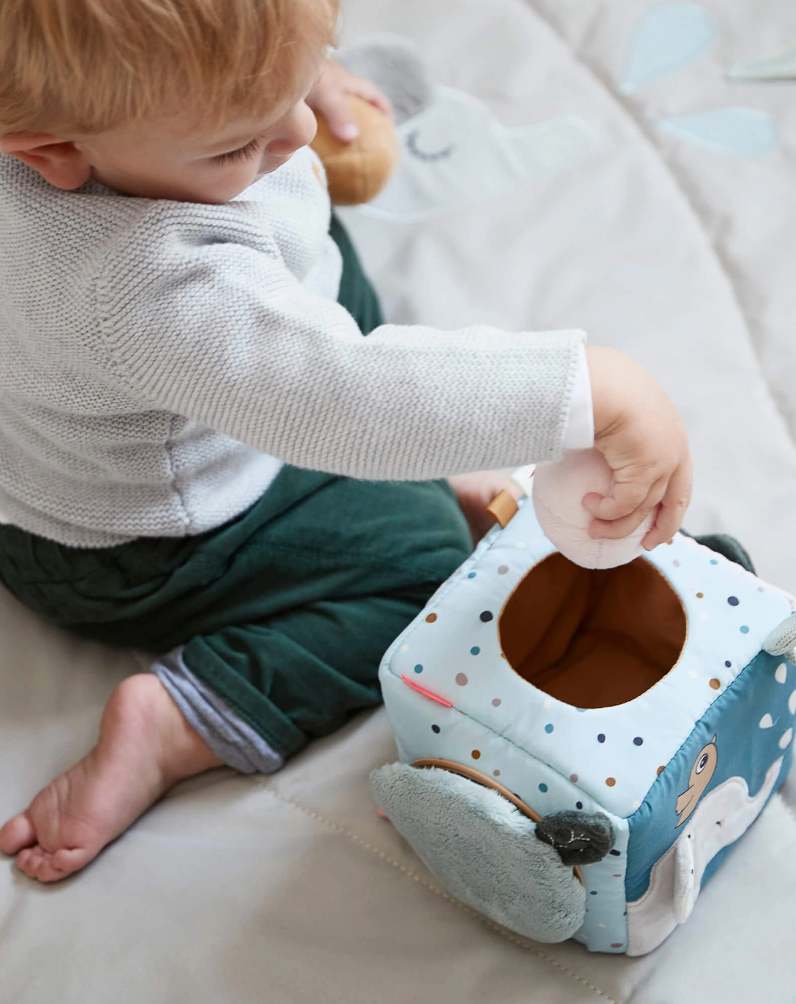 Stoff-Motorik-Würfel DEER FRIENDS (15cm) 5-teilig in bunt