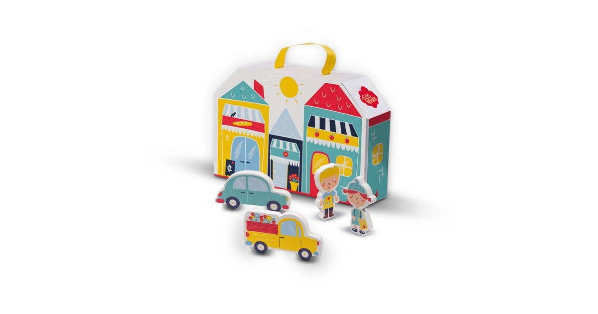 SES CreativePetits pretenders - Winkelstraat speelkoffer en speelmat  (18013)
