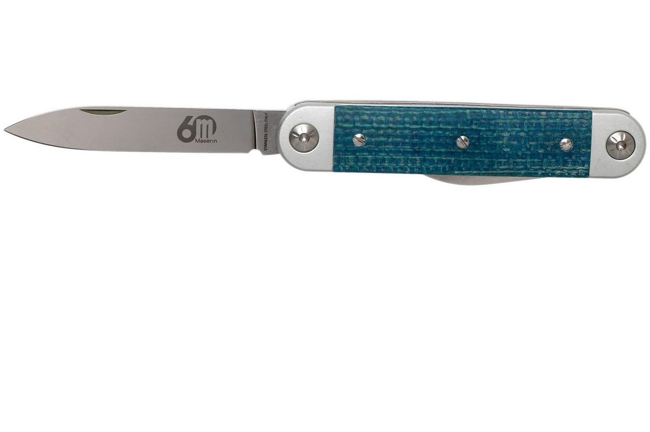 Maserin 60° Knife Sessantesimo 195/MCB Blue Micarta zakmes
