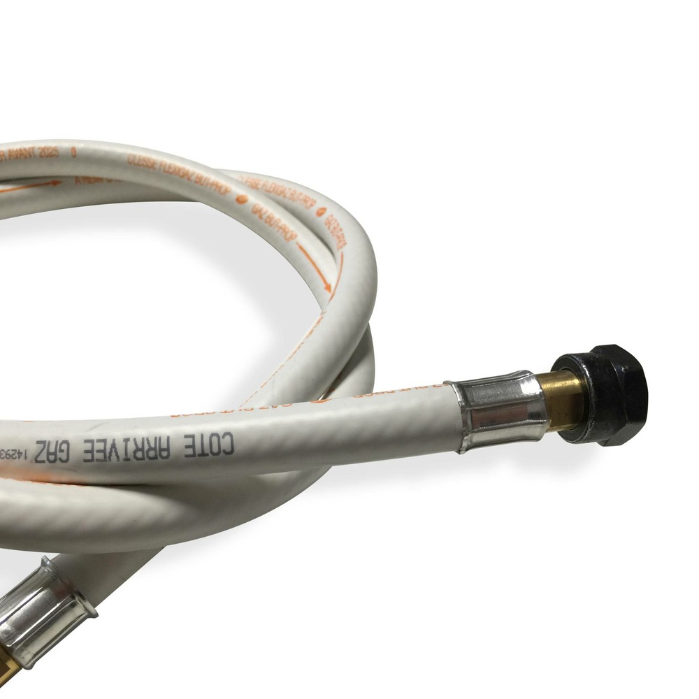 Flexible gaz nf. Tuyau à embouts mécaniques - élastomère renforcé. G1/2 - m20x1.5 . Validité 10 ans. Joints inclus. Propane ou