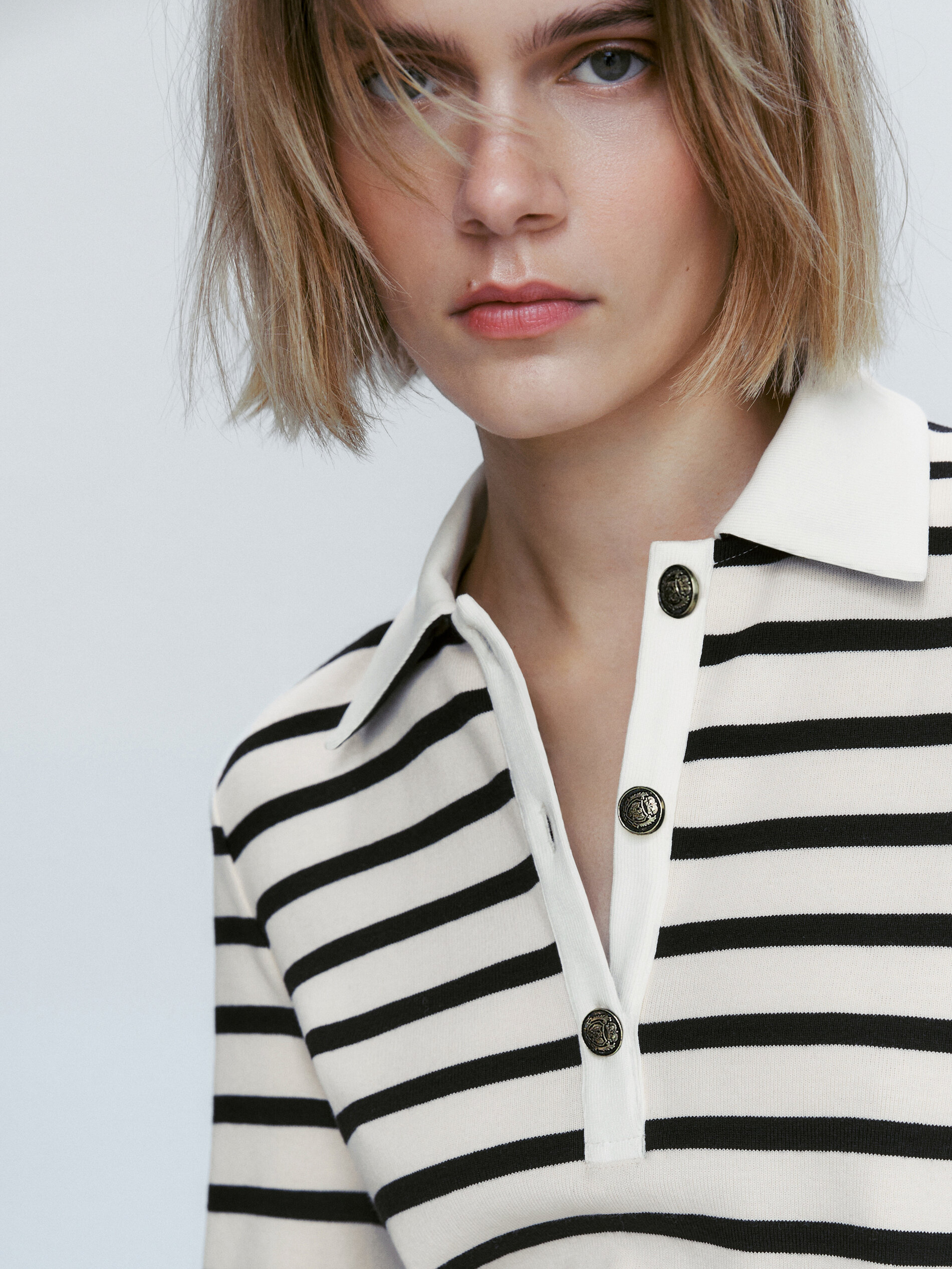 Camisa polo listrada de algodão - RAW
