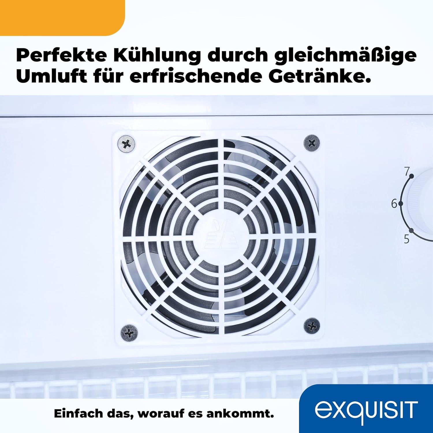 Exquisit Glastürkühlschrank GKS240-GT-160C weiss | Nutzinhalt: 237 L | Türschloss | 6 Gitterablagen | Umluftventilator | Standgerät