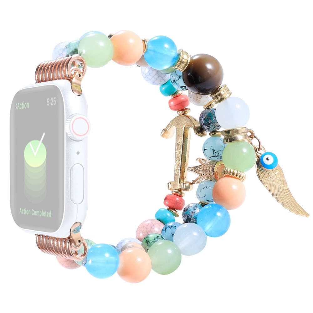 Apple Watch (42/41/40/38 mm) Elastisches Perlen Ersatz Armband (Gelenkumfang: 185-220mm) - Bunt