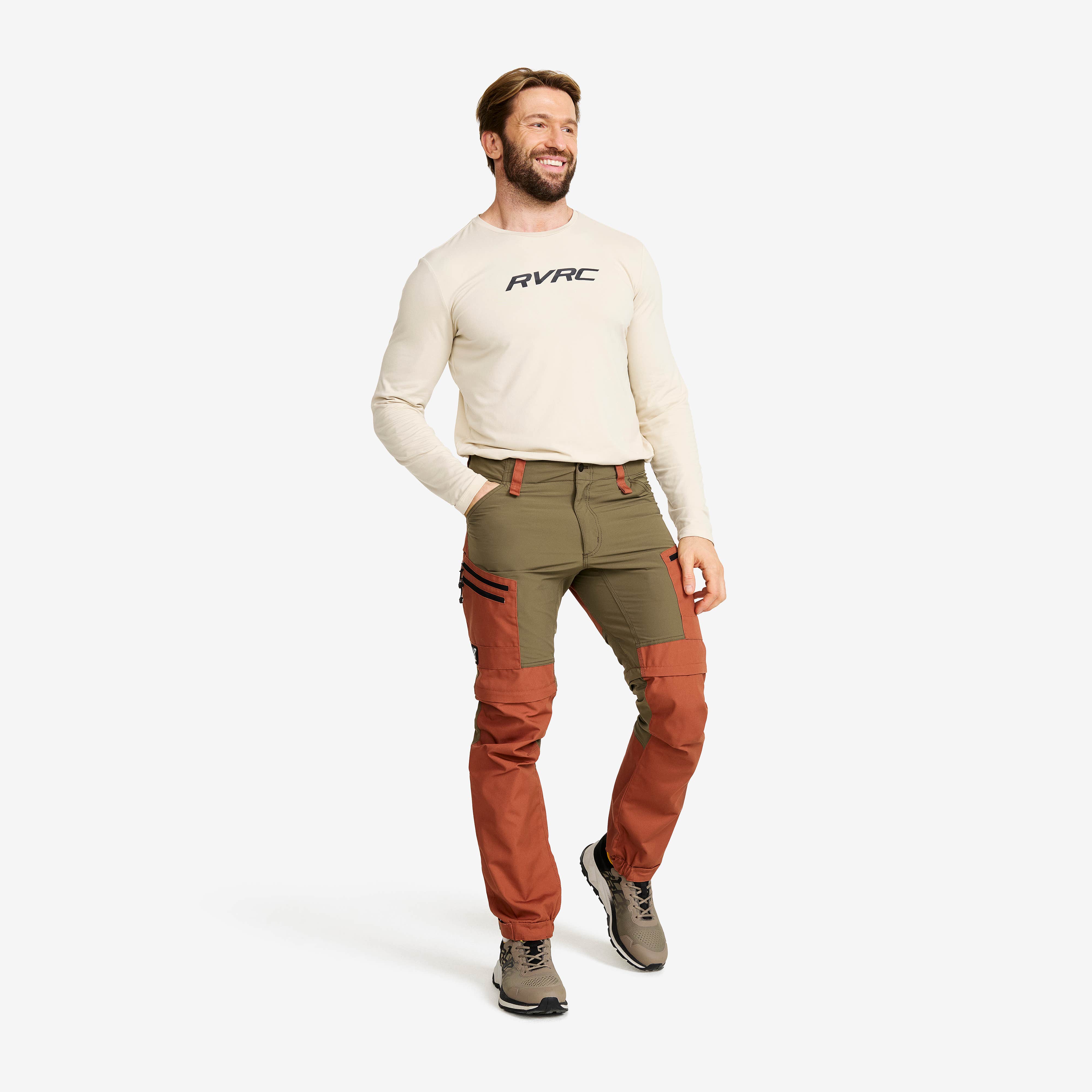 RVRC GP Pro Zip-off Pants Herre Dusty Orange/Light MossGray
