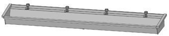 Intersan Sanilav muurwastrog m. wastafelkraan m. 1/4 draaiknop m. verlengde uitloop 300cm 5-personen RVS
