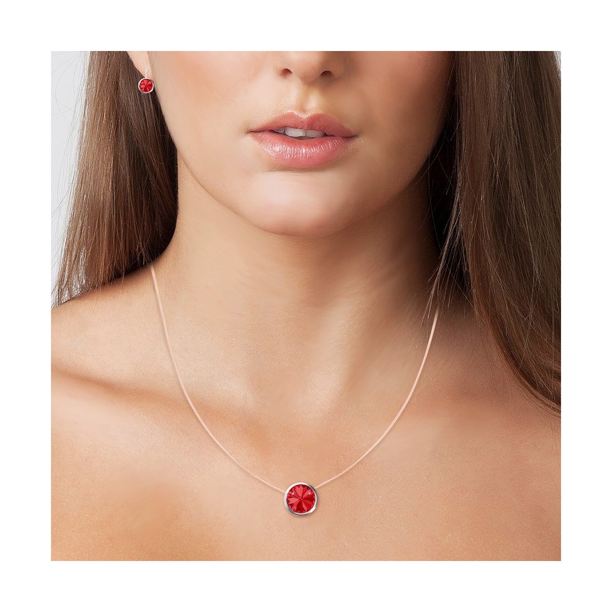Parure collier et boucles d'oreilles SC Crystal ornée de Cristaux scintillants
