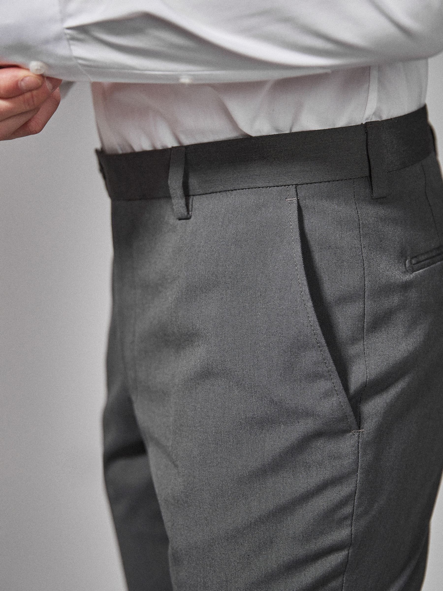 Antraciet - Tailored fit - Kostuumbroeken