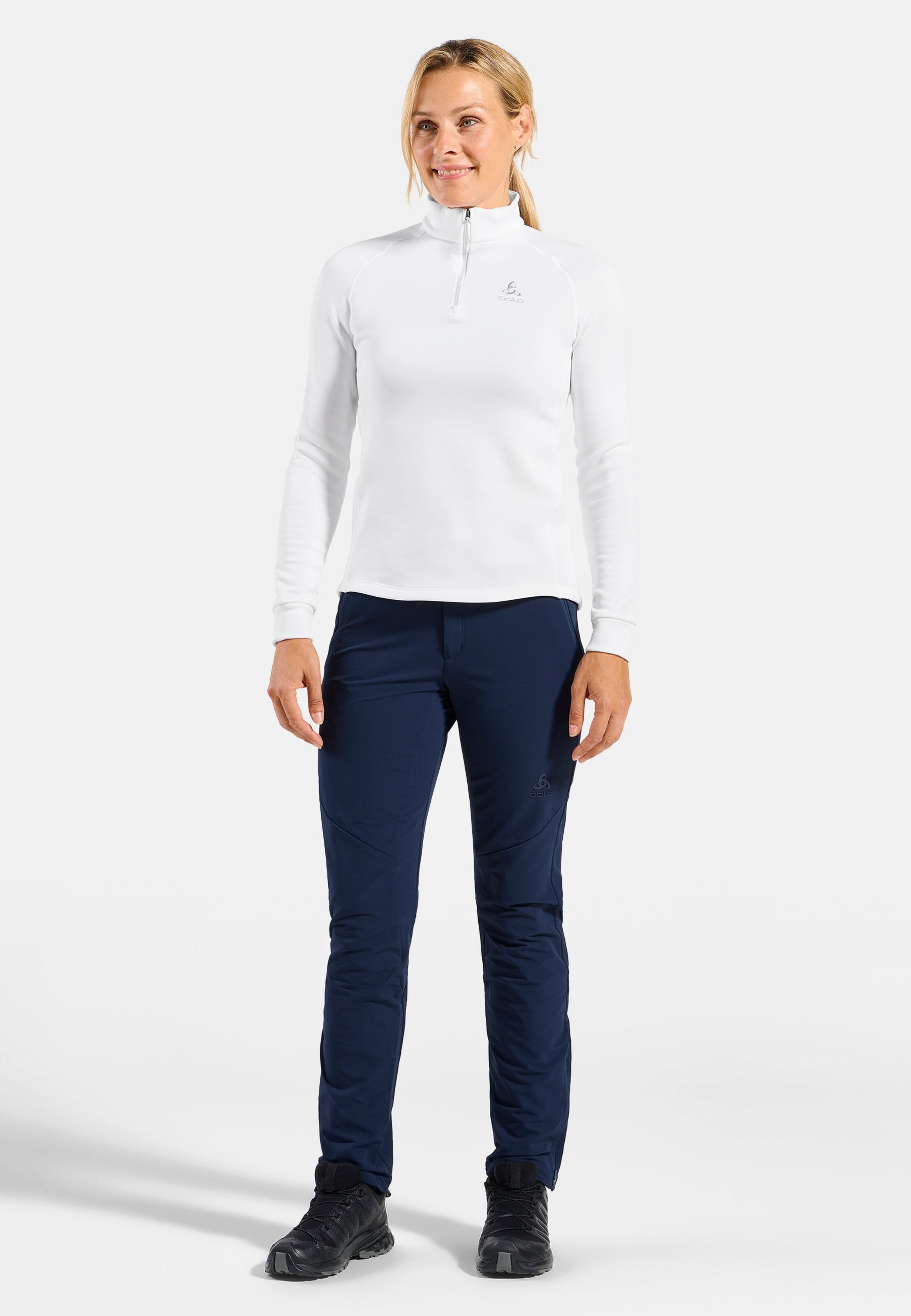 Berra Mid Layer mit Halbreissverschluss in white