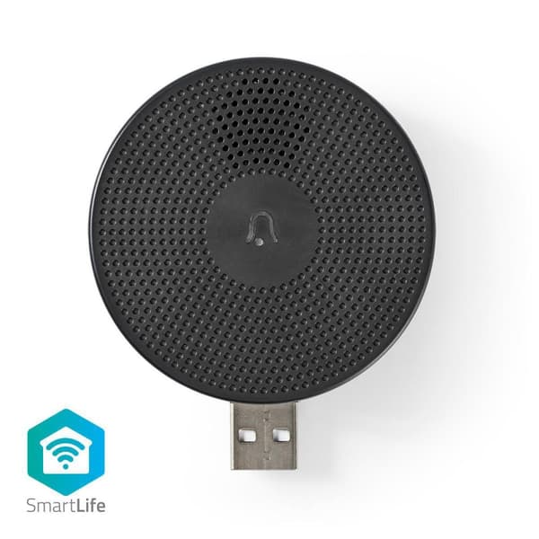 SmartLife-Klokke | Wi-Fi | Tilbehør til: WIFICDP10GY | USB-Strøm | 4 Lyder | 5 V DC | Justerbar volum | Sort
