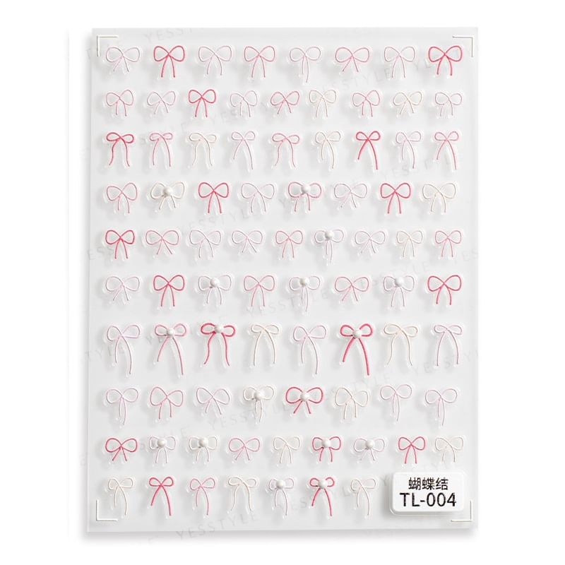 MEKO - Reliëf nagelstickers roze strik