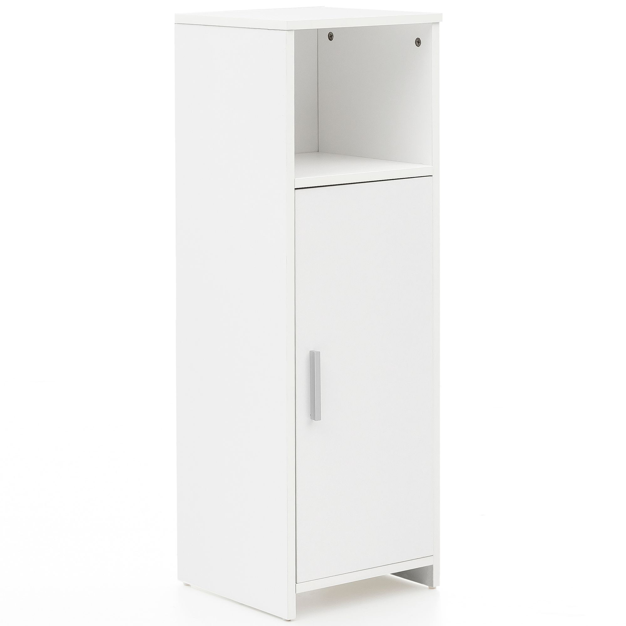 FinBuy Badschrank Spanplatte Beistellschrank Badregal Weiß Schmal Freistehend