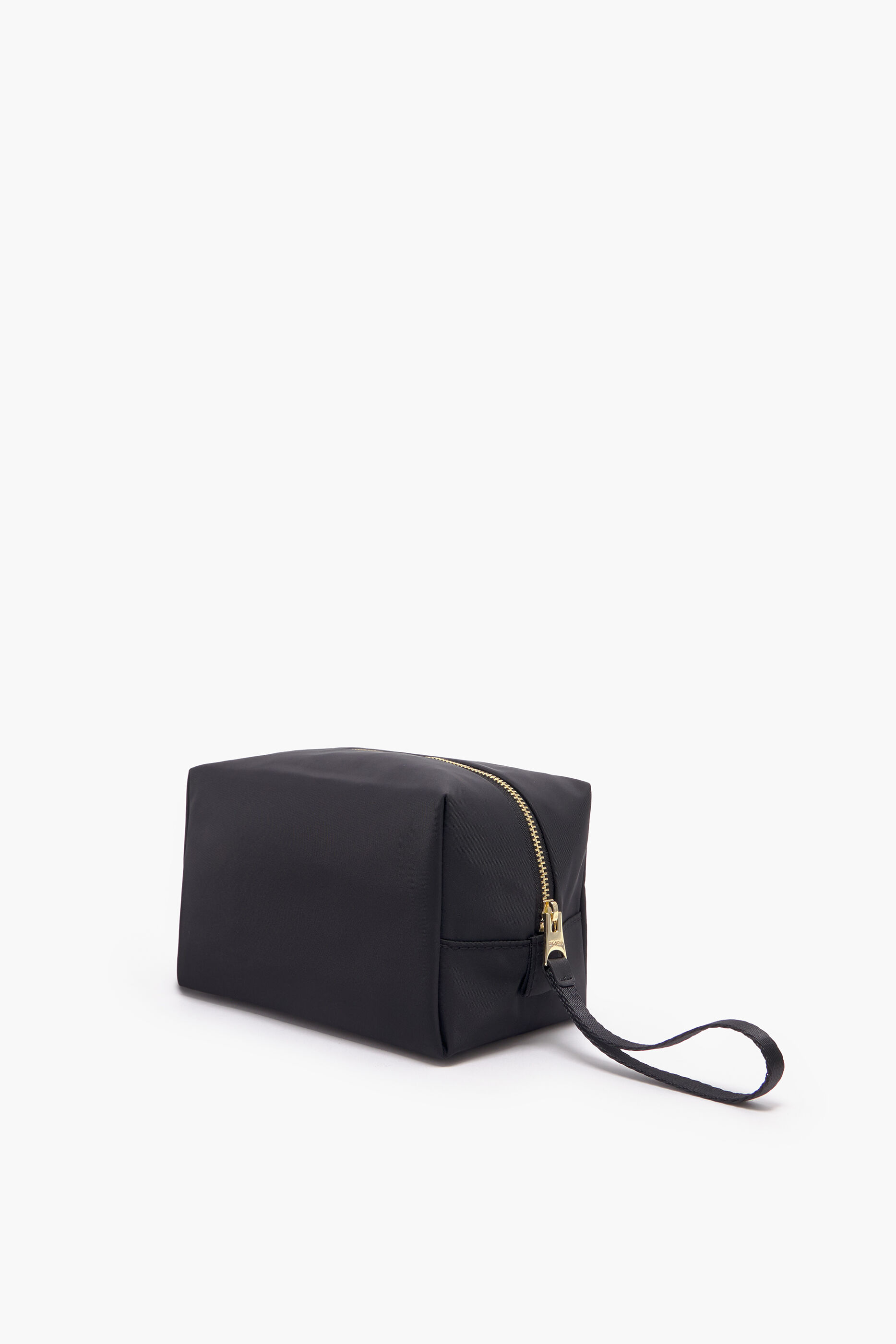 Nécessaire retangular tamanho M, em nylon preto.