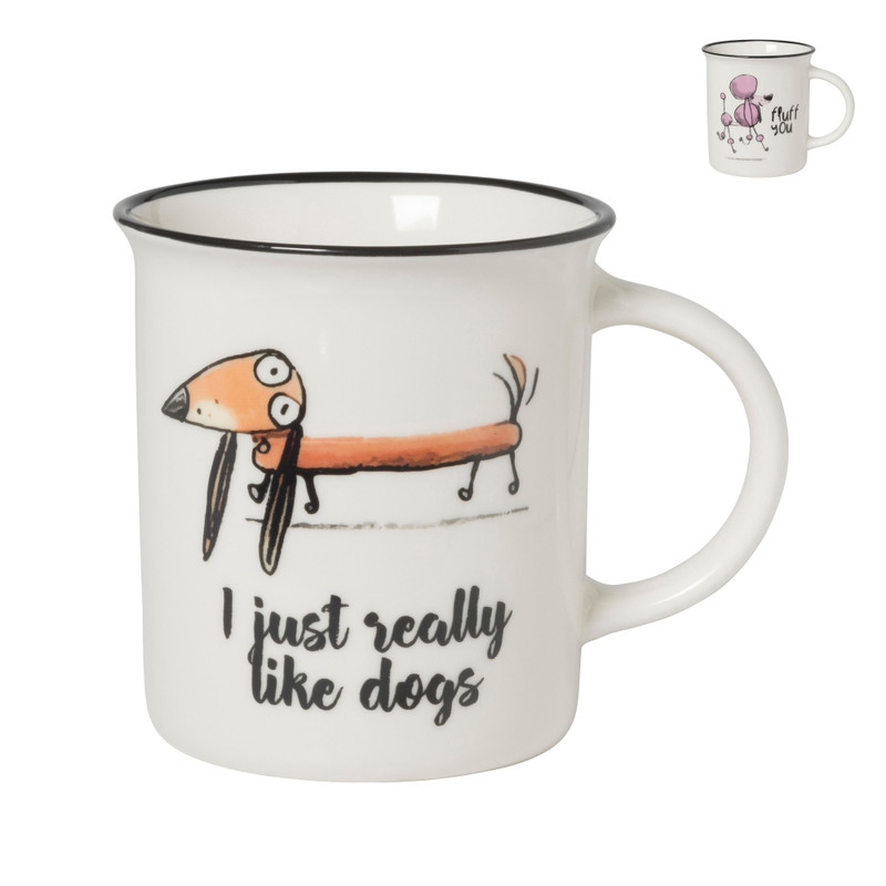 Mok met hond - wit - 300 ml