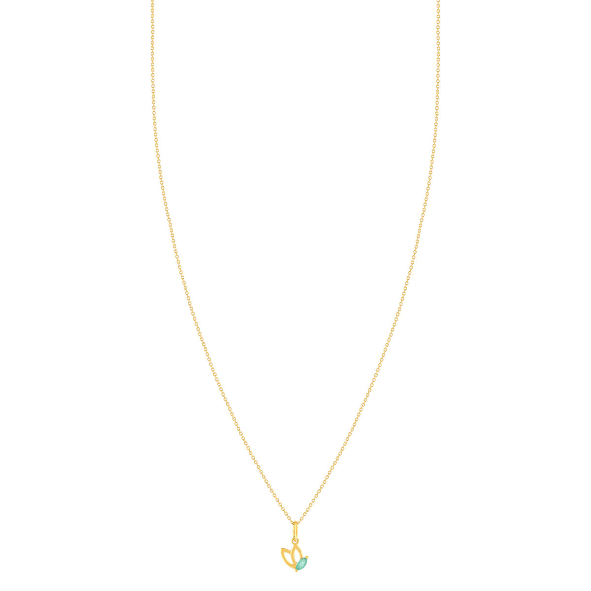 Collier or 375 jaune emeraudes 45cm avec anneau de raccourcissement à 42cm