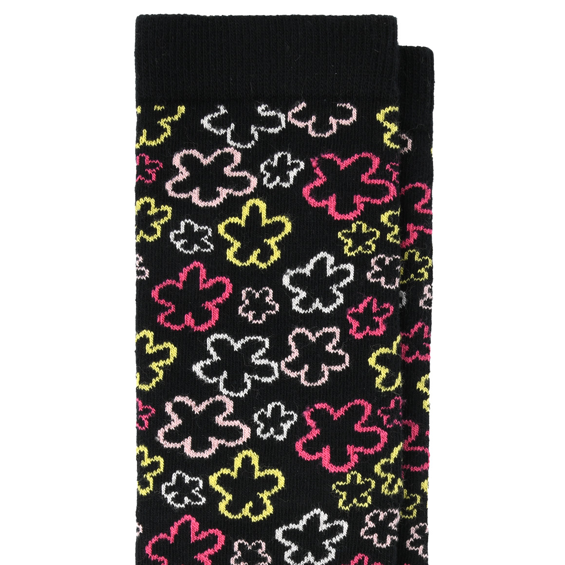Gina Benotti 1 Paar Damen Socken mit Blumen allover schwarz