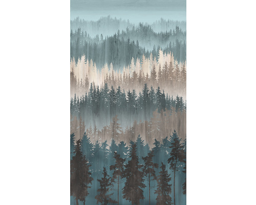 Vliesbehang 39181-1 The Wall II Watercolor Forest Petrol 3-delige set 159 x 280 cm