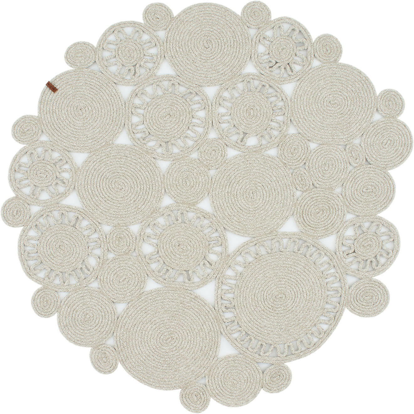 Nazar Rugs Tapis LIMA 4501 fait main gris - 150x150 cm
