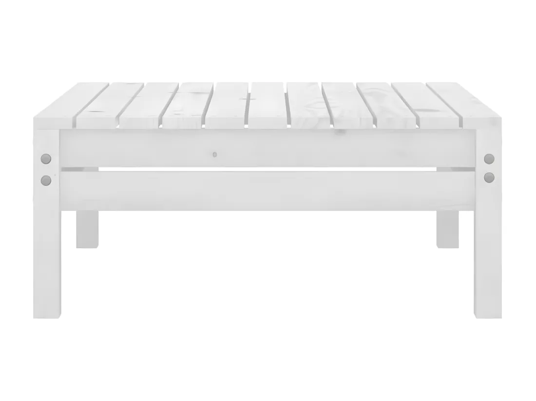 Repose-pied de jardin Blanc Bois de pin solide