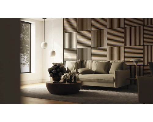 Fjordwall akoestisch paneel eiken verpakking van 2 600 x 600 mm