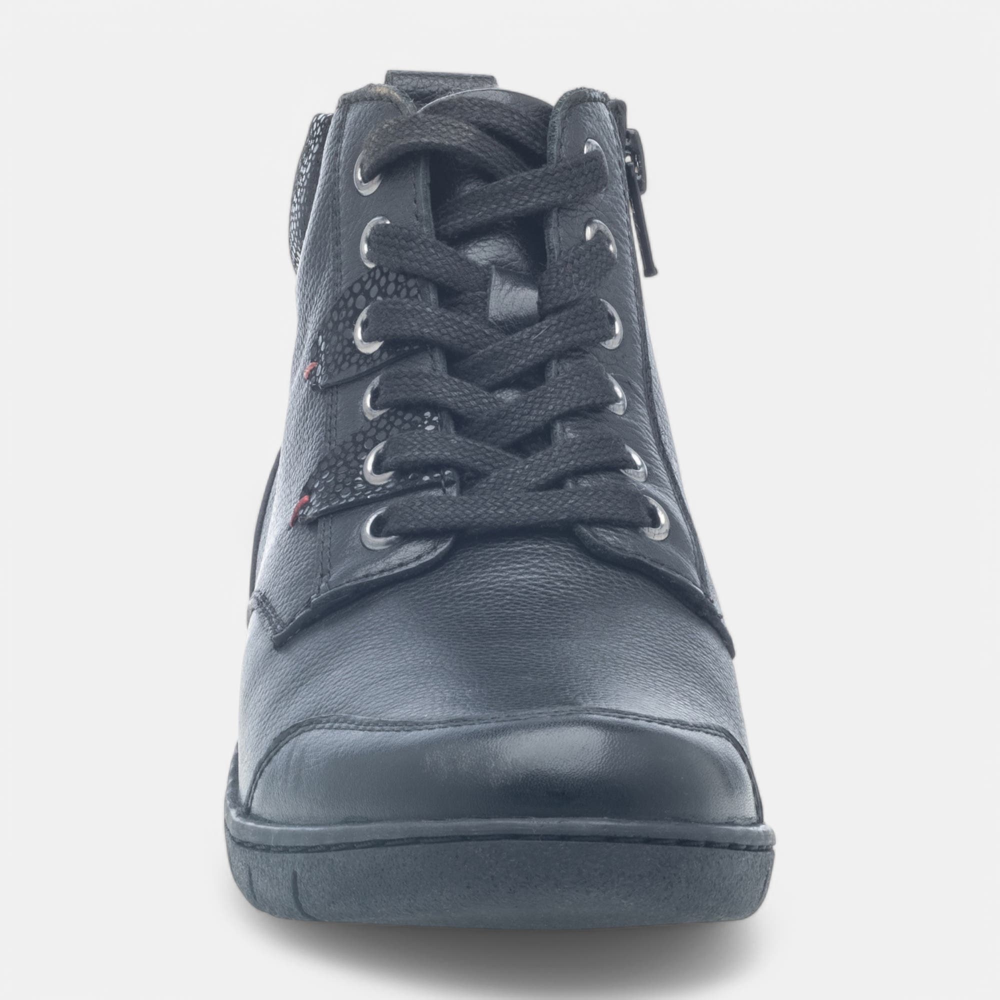 Bottines à lacets Femme en cuir noir