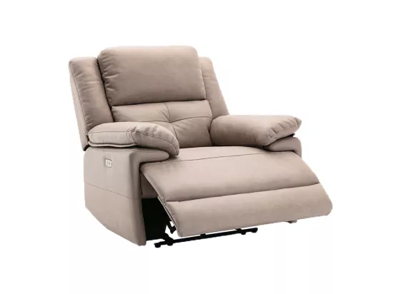 Fauteuil relax électrique en tissu taupe DOLENE