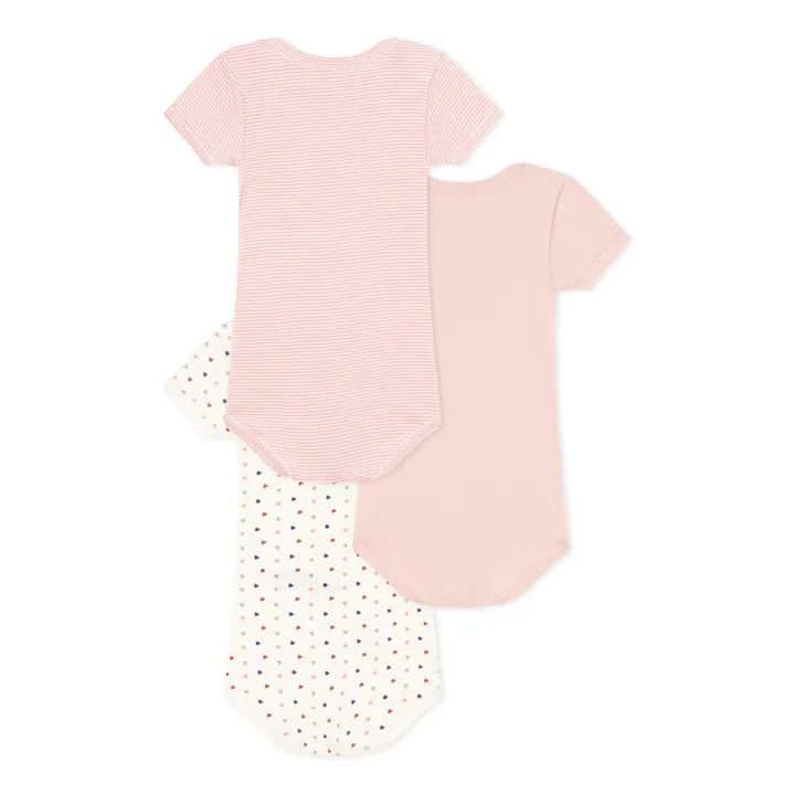 Petit Bateau Lot 3 Bodies Cœur Flo | Rose