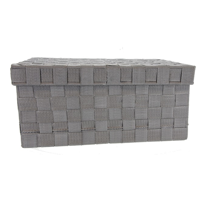 Kiste mit Deckel grau - ca. 39,5 x 28,5 x 19 cm