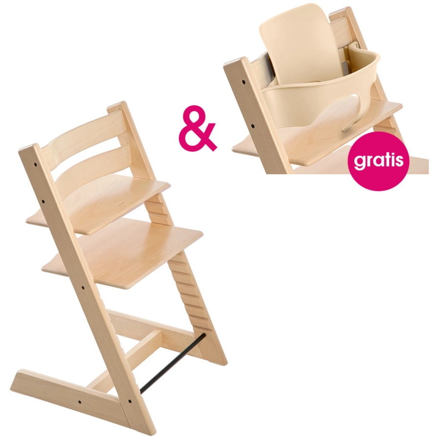 STOKKE® Tripp Trapp® Hochstuhl Buche natur + gratis Baby Set natur