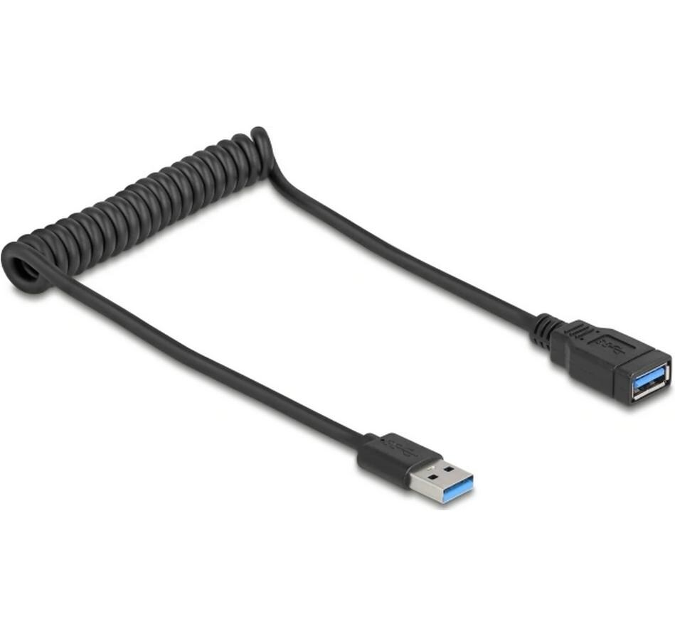 USB 3.0-Spiralkabel USB A - USB A 0.6 mFlexibles Spiralkabel für USB-Verbindungen