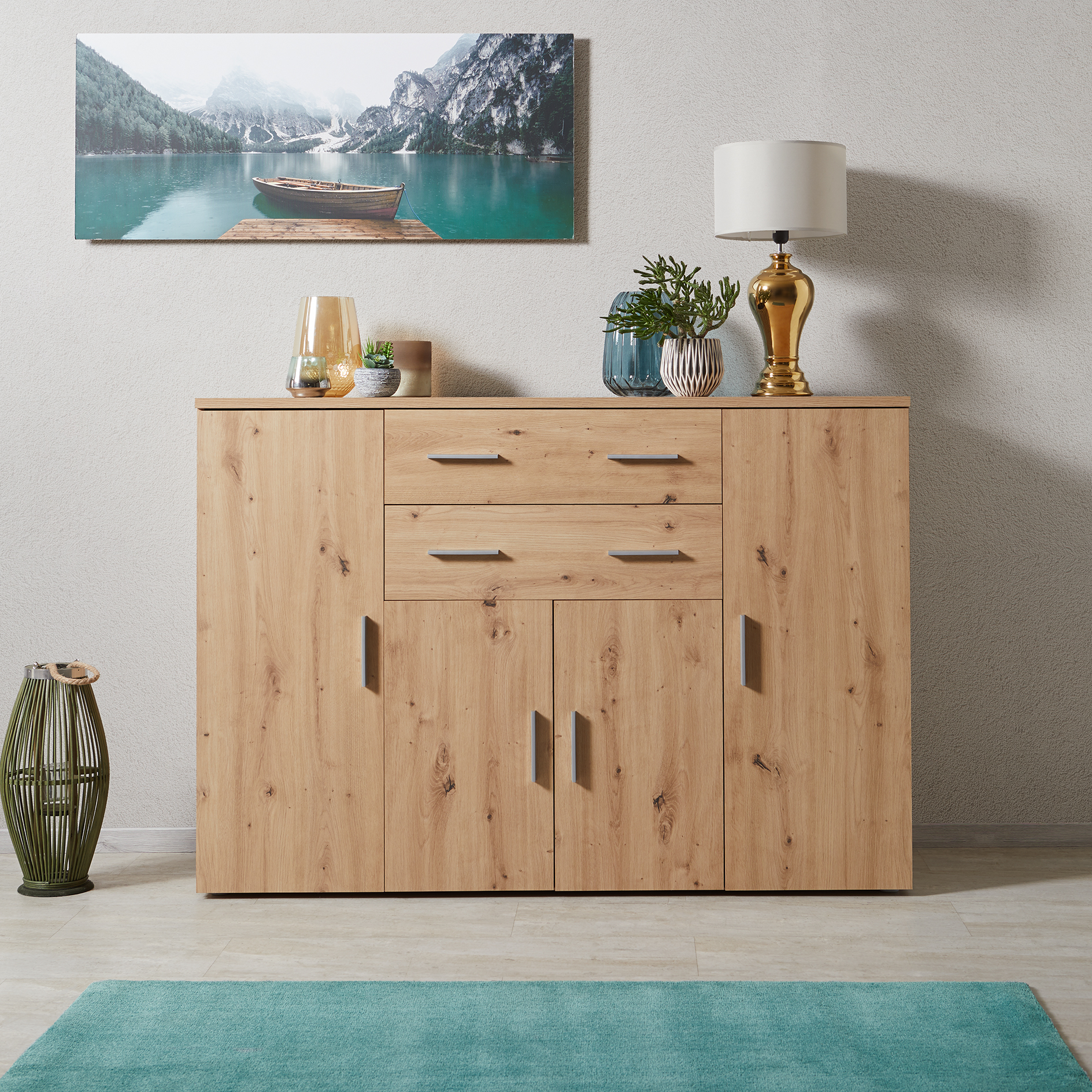 Kommode - Artisan Eiche - mit Übertiefe - 152 cm