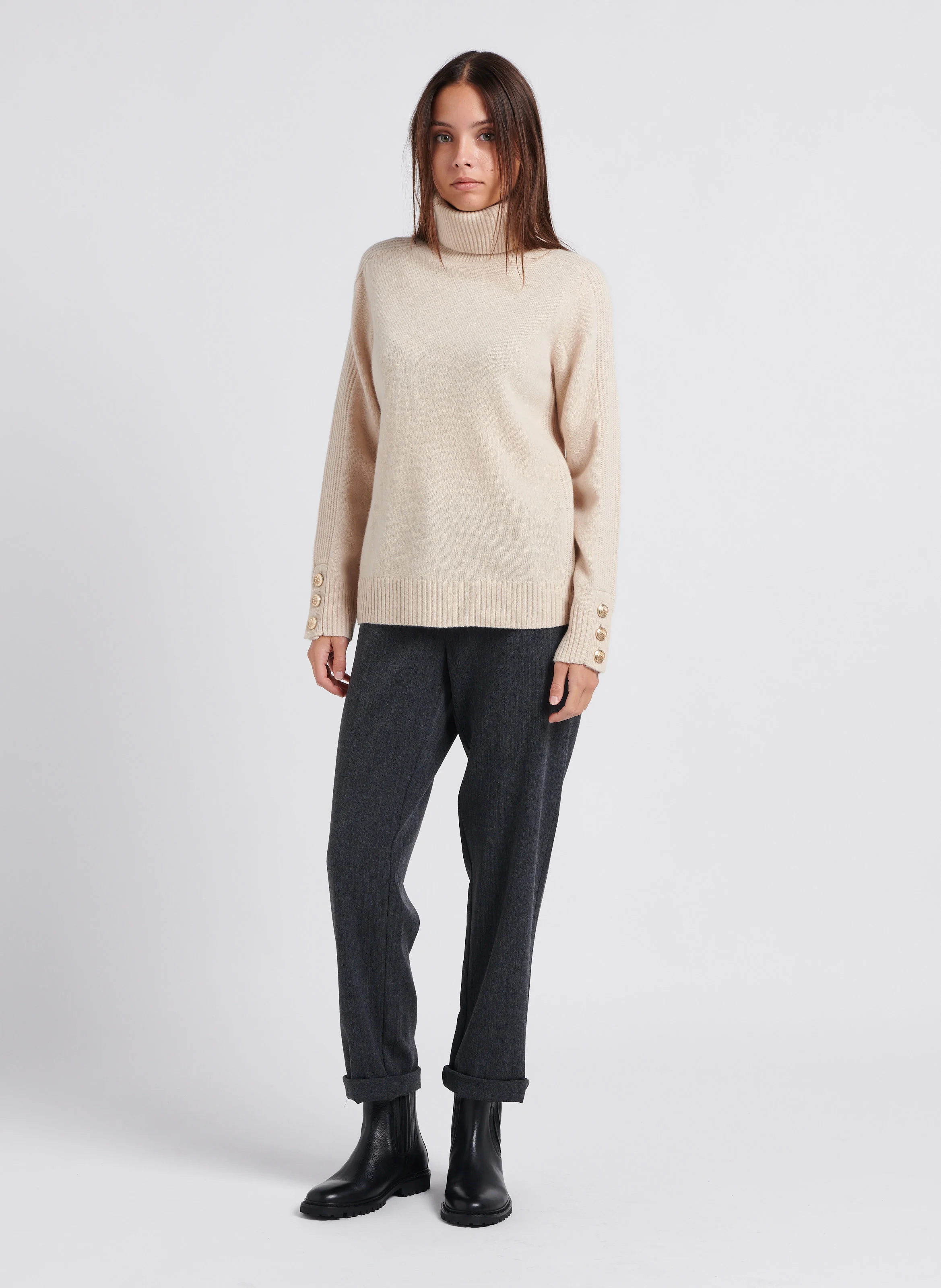 RILEY - Pantalon droit| Gris
