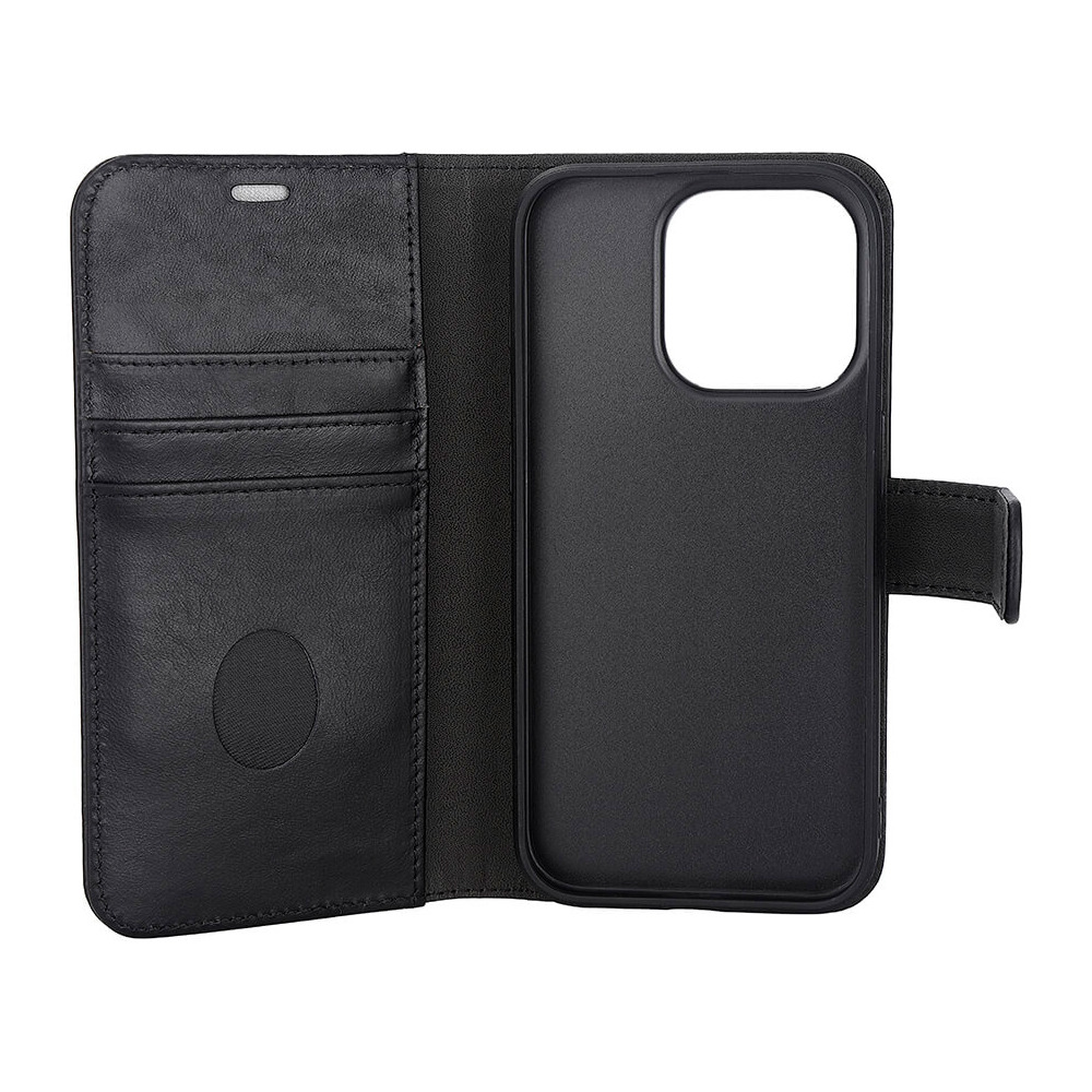 RadiCover iPhone 15 Pro Wallet Case 2i1 Anti-stråling Læder MagS Sort - 1 stk.