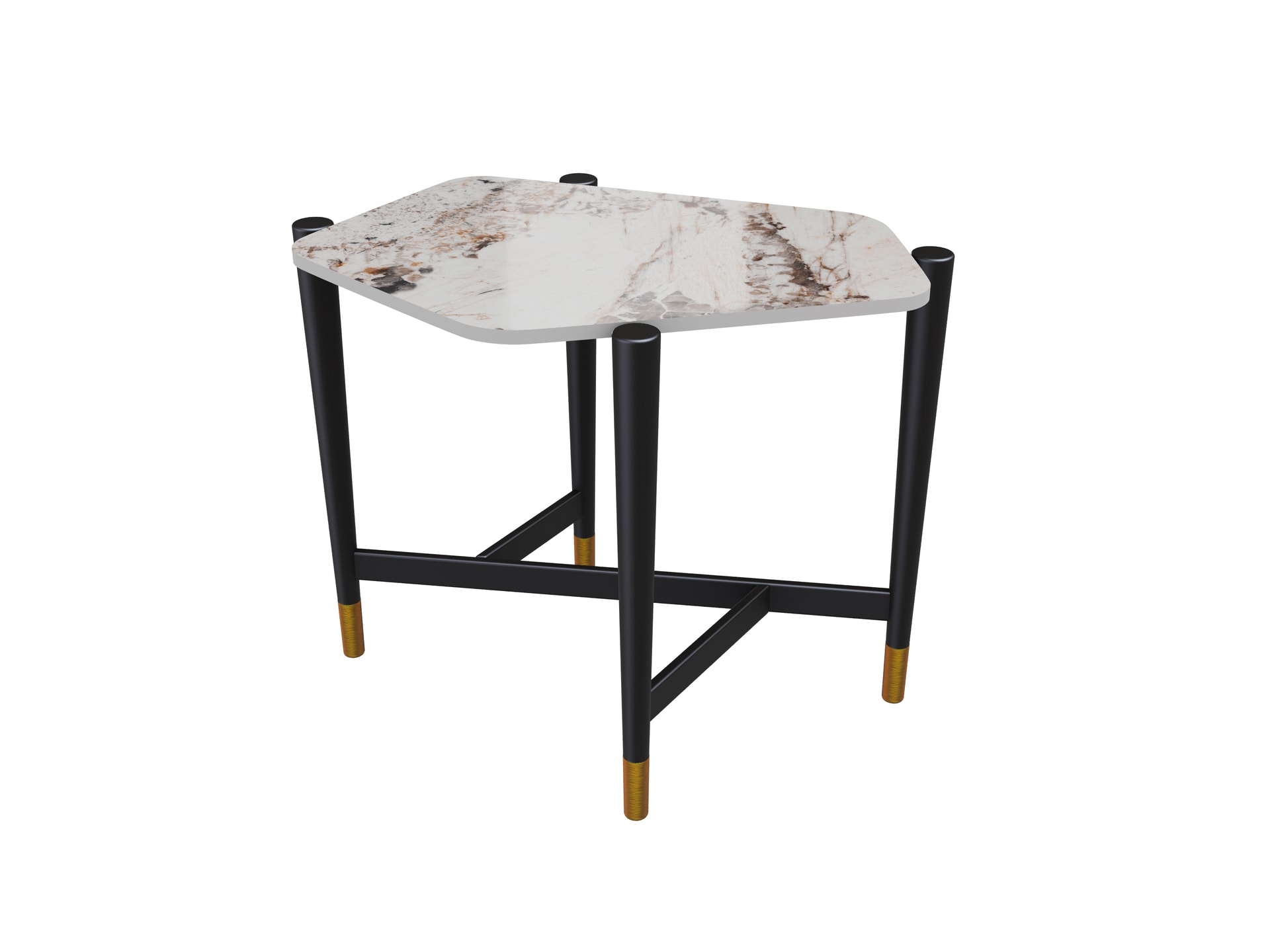 MONDO Beistelltisch BERGAMO 59x41 cm Keramik Marmoroptik