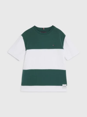 Camiseta de malha com blocos de cores