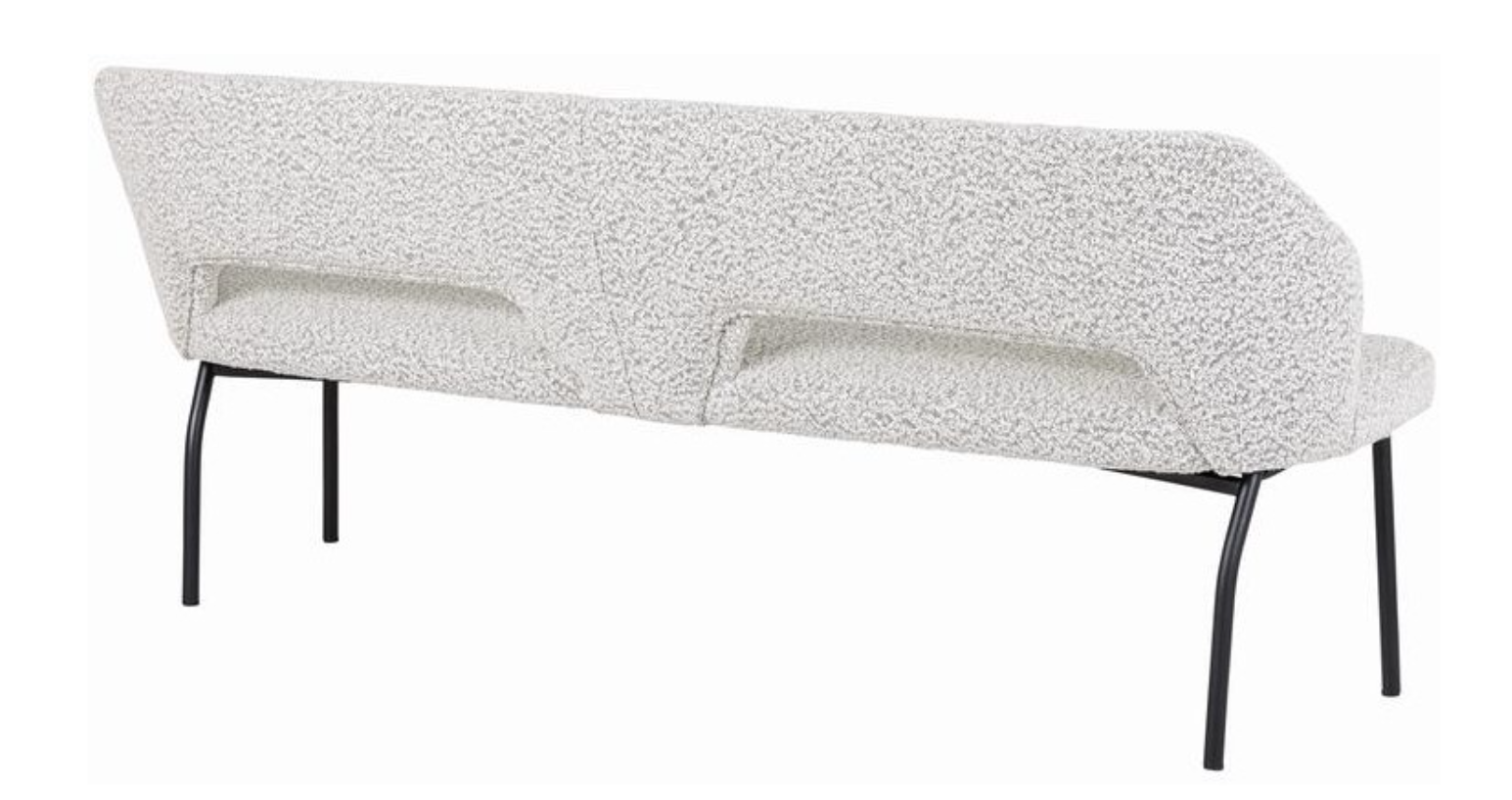 Eetbank Bo lichtgrijs bouclé 190cm
