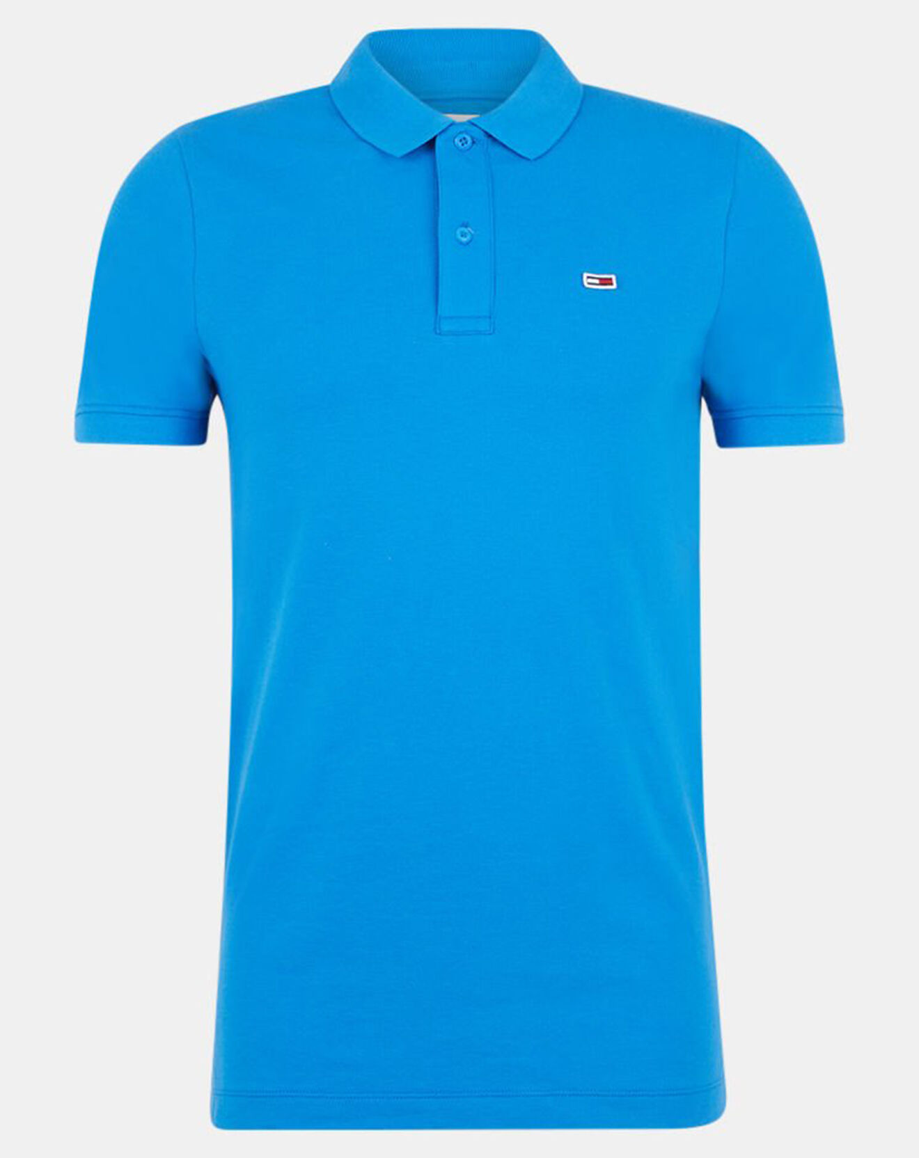 Tommy Jeans Polo Regular en Coton Bio Str Mini Flaf bleu vif