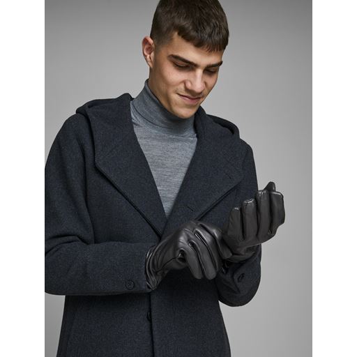 Jack&Jones Montana Leather Handsker, Sort, S/M