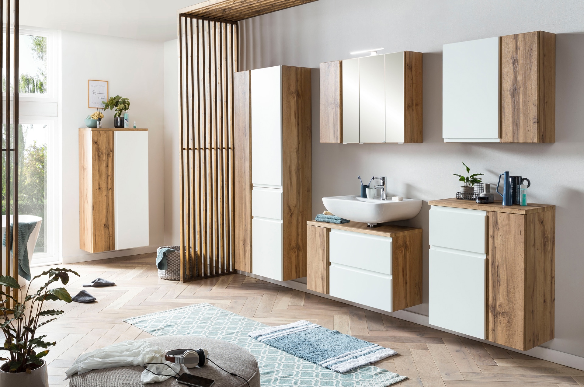 Bad-Spiegelschrank GENT braun MDF-Tür rechts