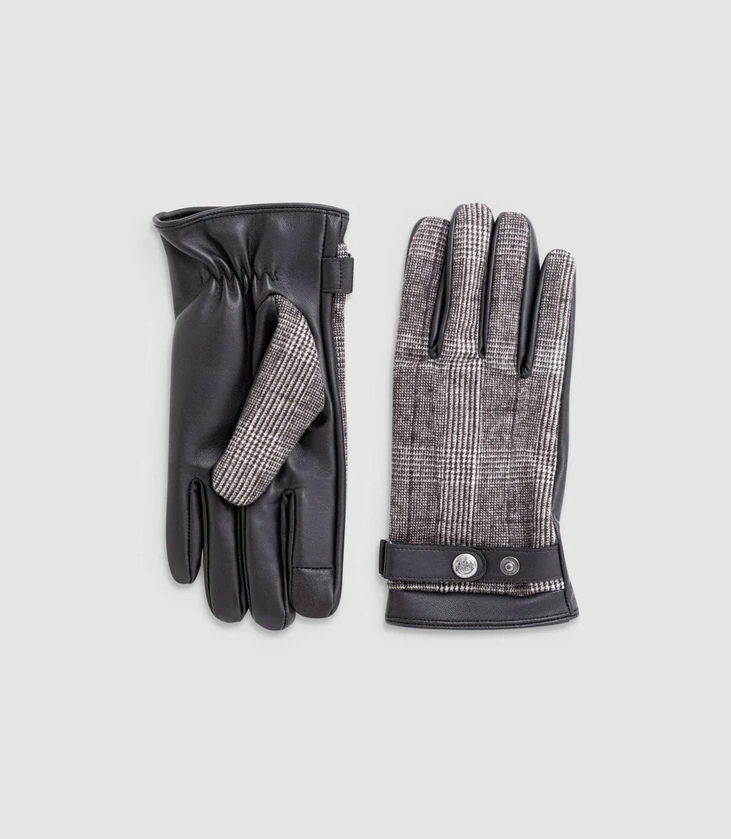 Gants en cuir gris 