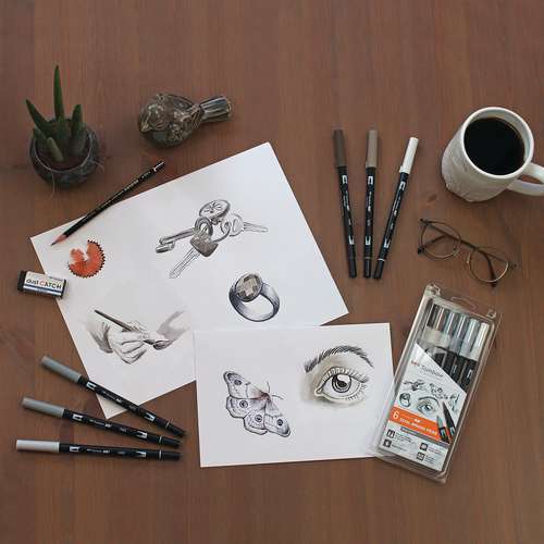 TOMBOW® ABT Dual Brush Pens 6er-Set, Gray Colors