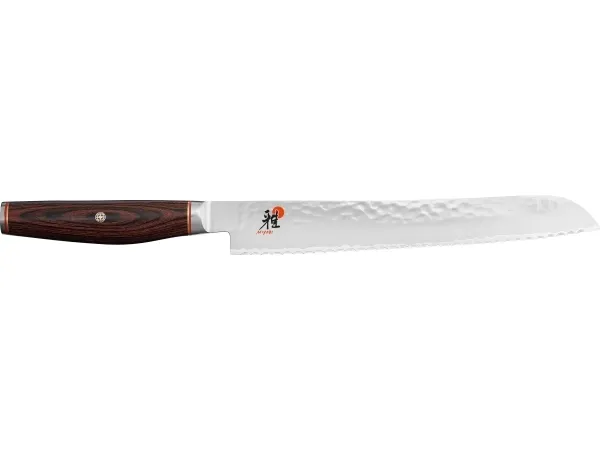 MIYABI brødkniv stål, 230 mm, sølv / brun, 42,5 x 7,6 x 2,9 cm