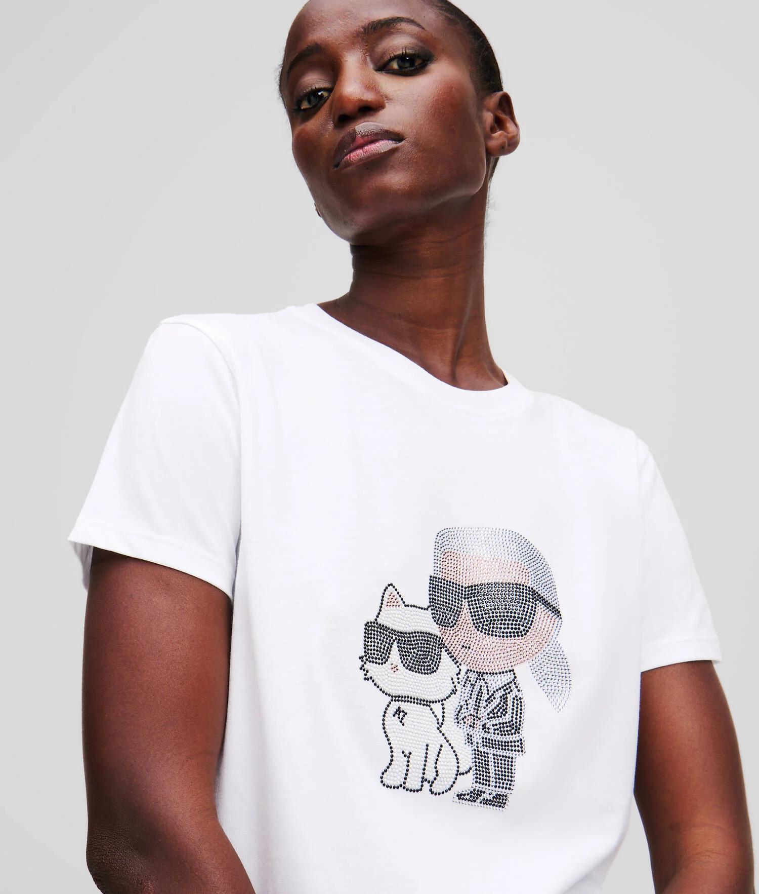 T-SHIRT À STRASS IKON KARL & CHOUPETTE