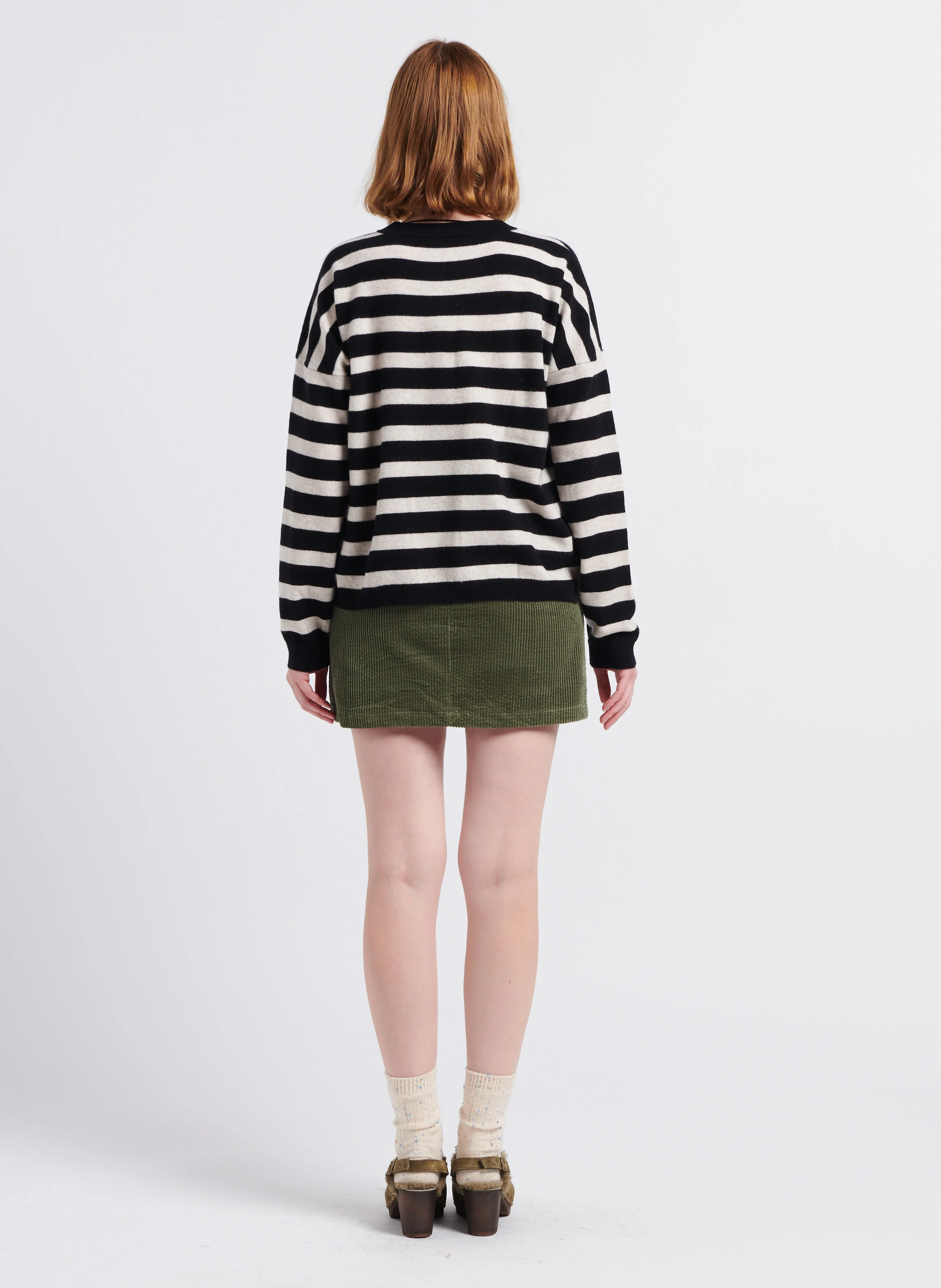 CARLINE - Sabots fourrés en cuir velours| Beige